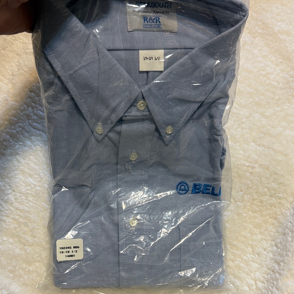 Vintage- Bellsouth Blue Button-Down Work Shirt size 19-19 1/2
